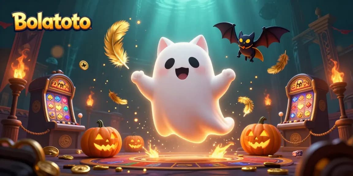 Experience Bolatoto's captivating haunted casino with ghostly characters and engaging gaming elements.
