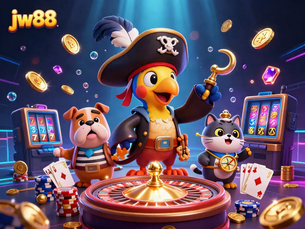 Experience the thrill of jw88 with exciting characters and casino elements bursting with action.
