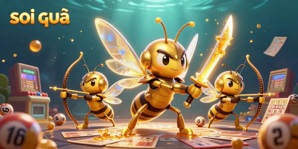 Engage with soi cầu strategies using vibrant lottery-themed characters in an immersive scene.