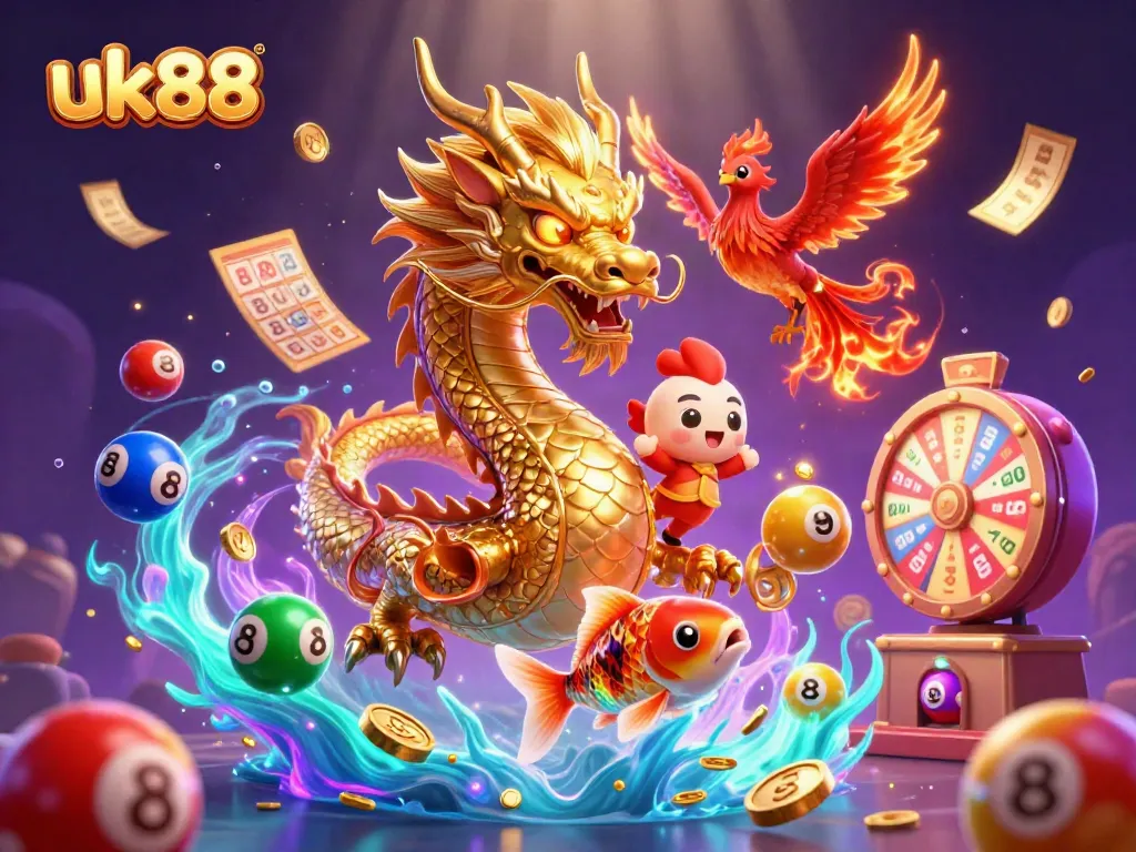 Experience thrilling wins at uk88 with vibrant games featuring dragons, phoenixes, and coins.
