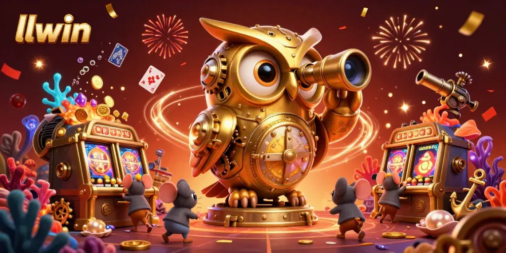 Win big at llwin with a dynamic casino scene featuring whimsical characters and engaging gameplay elements.