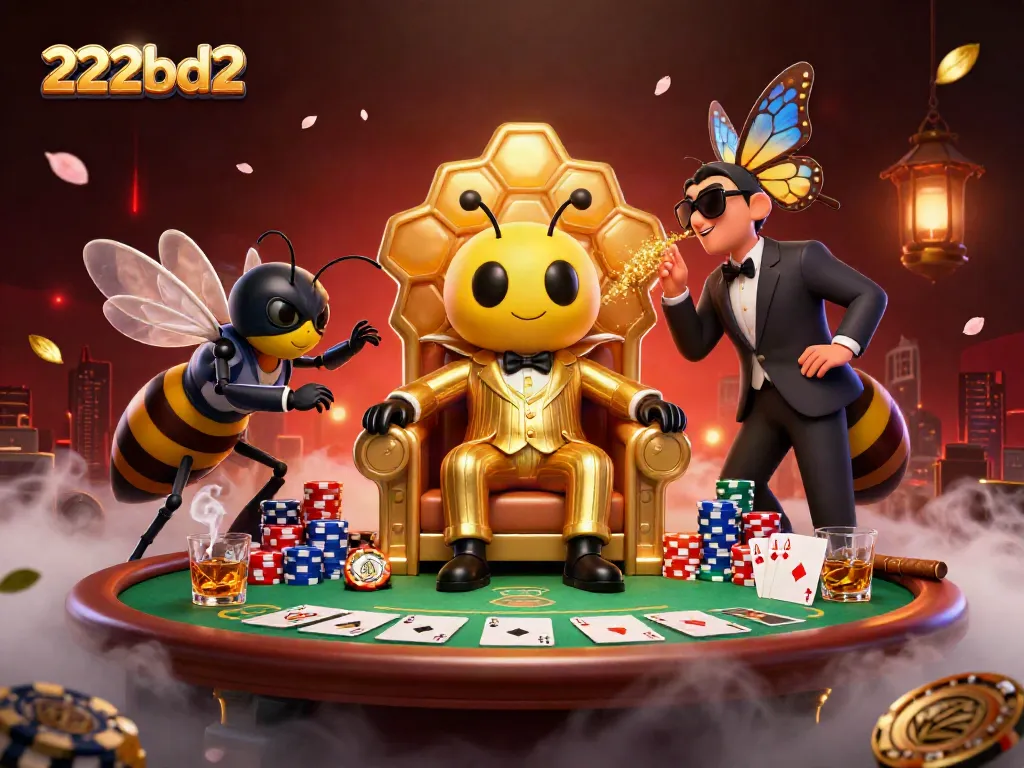 Join the excitement of 222bd2 with a bumblebee mob boss in a rich poker scene.