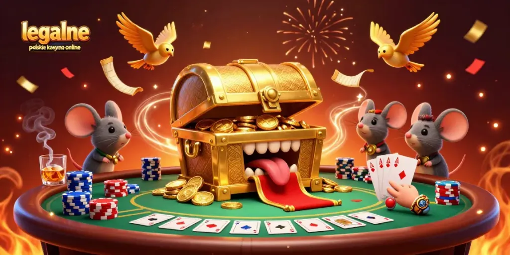 Experience thrilling jackpots at legalne polskie kasyno online with adventurer mice discovering treasure.