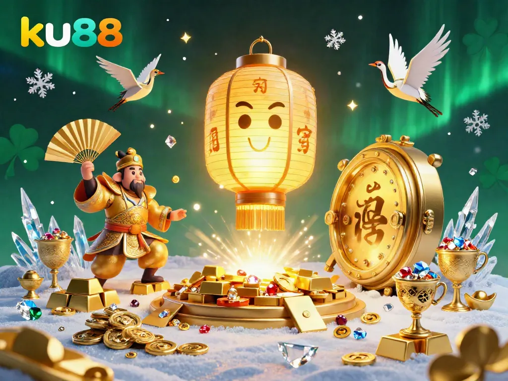 Experience KU88's vibrant casino atmosphere with golden symbols and dynamic characters in action.