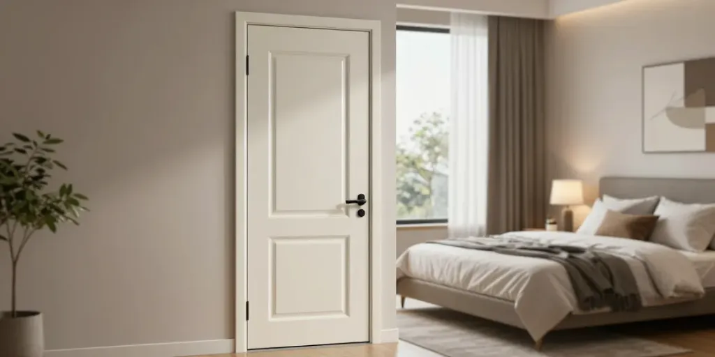 Showcase of a stylish Pintu upvc kamar tidur in a modern bedroom setting.