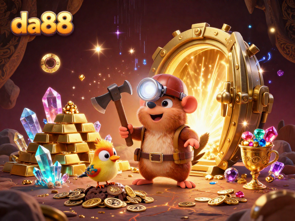 Experience the thrill at da88 with a treasure hunting mole in an exciting casino adventure.