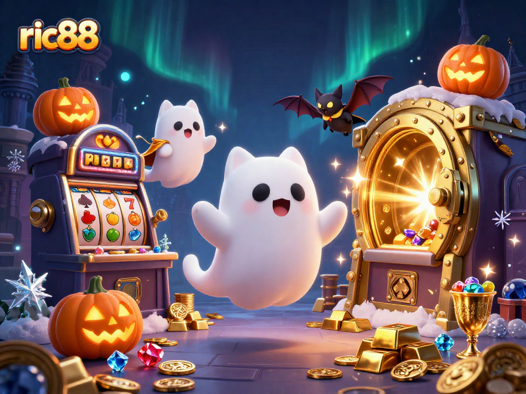 Experience thrilling gameplay with ric88 in a haunted casino featuring dynamic slot machines and magical elements.