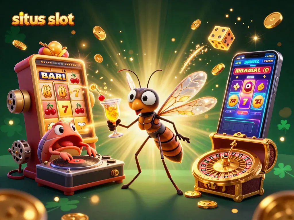 Menggoda pemain dengan situs slot yang menarik dalam ilustrasi 3D yang penuh warna dan detail.