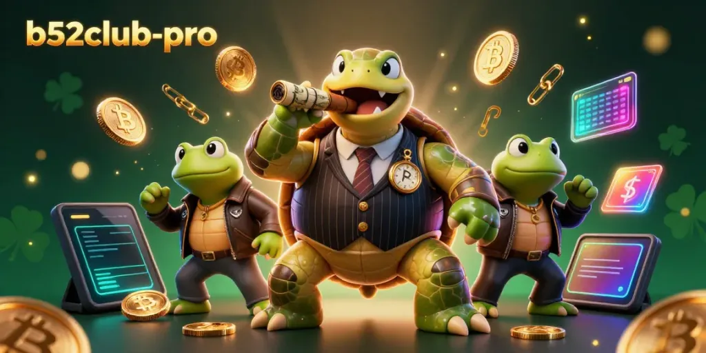 Experience thrilling gameplay with b52club-pro, featuring a vibrant casino scene with unique characters.