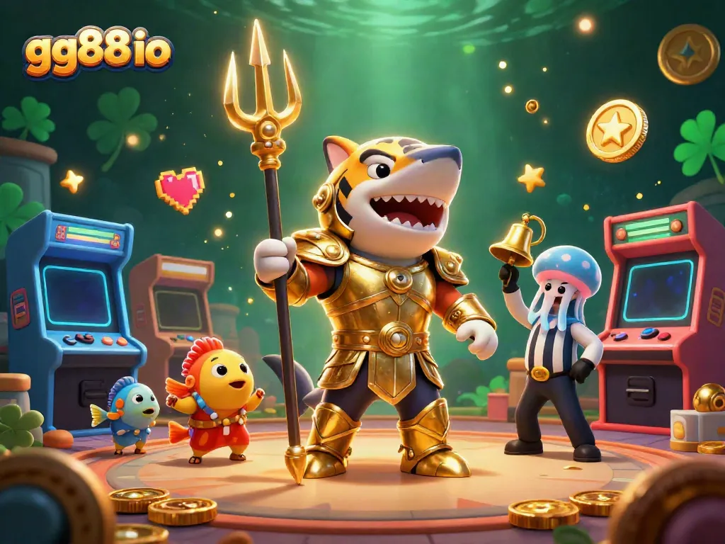 Experience thrilling gameplay with gg88 io featuring a tiger shark in an underwater colosseum.
