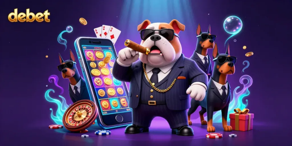Engage in the thrilling debet experience with vibrant slot games and charismatic casino characters.